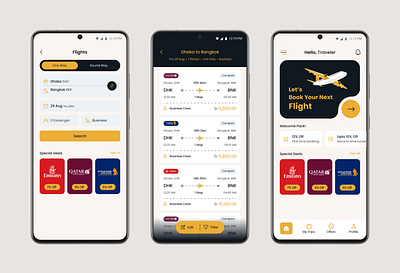 Flight Booking App graphic design ui