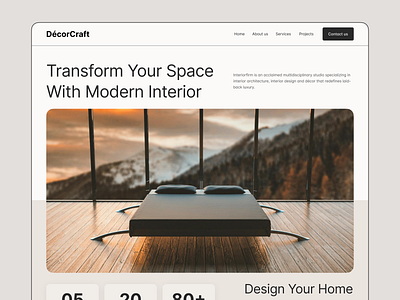Interior Design Agency Landing Page architecture design furniture home design house interior design interior interior architecture interior design interior design agency interior landing page interior website design room design ui web website design