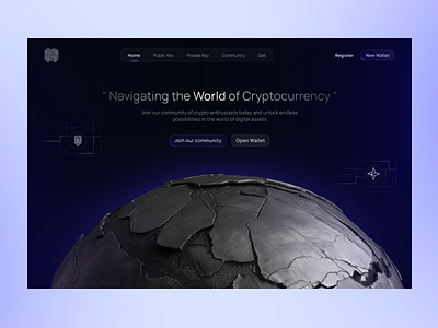 Cryptocurrency crypto cryptocurency design earth gradient herosection landing landingpage productdesign ui ux