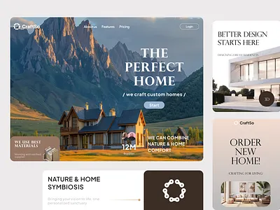 Website for a Construction Company aesthetic branding construction design designer figmadesign grid house illustration image logo template ui web web app web template webdesign website