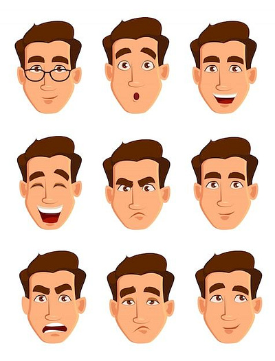 Facial Expression 3d animation branding graphic design illustration logo motion graphics vector