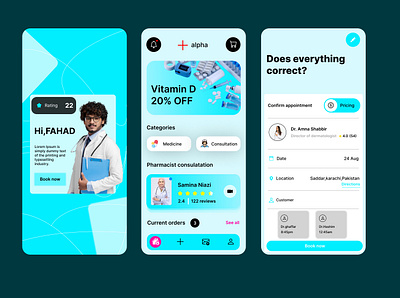 Mobile App design for clinic branding figma graphic design logo motion graphics ui ux