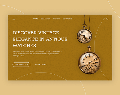 Antique Watches Website antique collection design e commerce figma history ui ux uxui watch web website