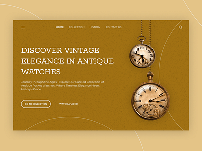 Antique Watches Website antique collection design e commerce figma history ui ux uxui watch web website