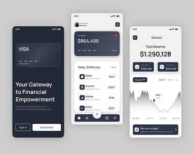 Finance Mobile App app appdesign coin creditcard design figma finance mobile ui uidesign ux uxdesign