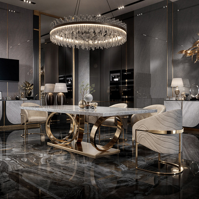 Commercial furniture visualization in a luxe modern style 3dsmax furniture graphic design interior design luxe modern style