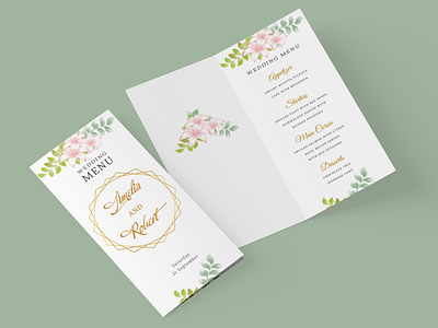 Floral Elegant Wedding Menu Cards Design Rustic Style boho bride ceremony elegant events floral flowers greeting groom invitation marriage matrimonial menu newlyweds nupital rustic save the date watercolor wedding wedding menu cards