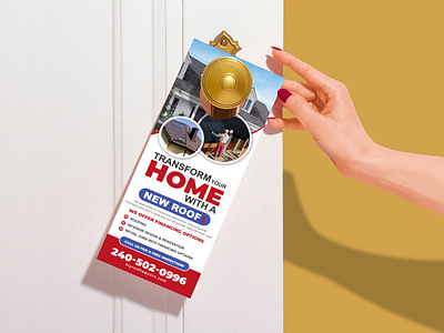 Door Hanger For Transform Your Home With a New Roof brand identity branding corporate door hanger creative door hanger door hanger design door hanger template fashion door hanger fiverr graphic design hangers logo mediacal door hanger profesitional door hanger real estate door hanger upwork