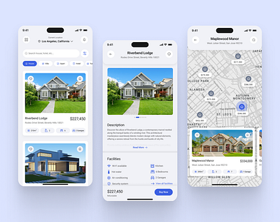 Real Estate Mobile App app design estate figma flat house inspiration losangeles map mobile real realestate ui uidesign ux uxdesign villa