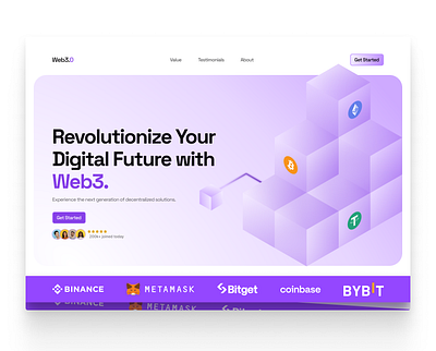 Web3.0 landing page branding design graphic design illustration landing page ui web web design