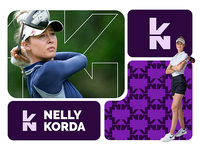 Nelly Korda - Logo Concept bento brand design brand identity brand identity design branding design golf graphic design illustration k logo logo design logo designer lpga n nelly nelly korda nk logo pga