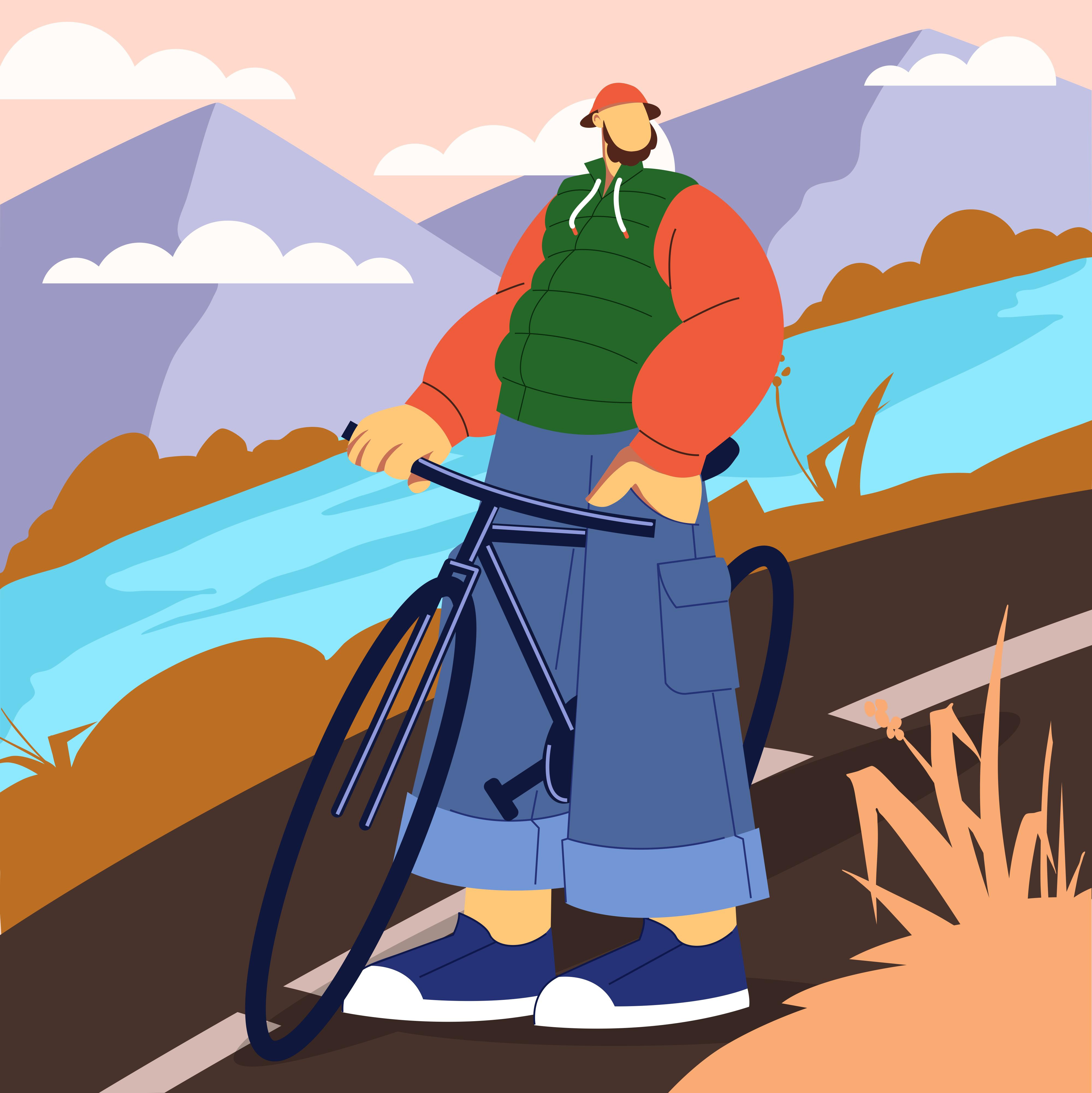 Illustration of Playing Bicycle bycle flat flat design flat illustration graphic design illustration vector