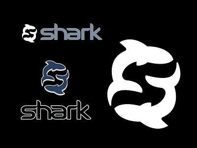 Shark Letter S Logo animal badge design branding emblem fish fishing identity letter s logo logo design monogram negative space ocean shark sharks sport sports typography wordmark