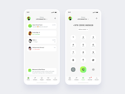 Etisal - Communication Mobile App call communication ui uidesign uiux uiuxdesign ux uxdesign whatsapp