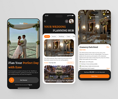 WedWise - Wedding Planner App app design design interface ios mobile app mobile app design product design ui ui design uiux uiux design user experience user experience design ux wedding wedding planner