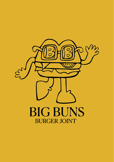 BIG BUNS BURGER JOINT/ DAILY LOGO CHALLENGE: BURGER RESTAURANT big buns buns burger burger joint cartoon cheeseburger dailylogochallenge hamburger restaurant