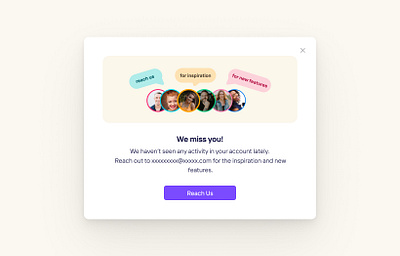 Reach Popup contact contact us dashboard design dialog engagement light modal pop up popup product design reach reach us saas team ui ui design web design