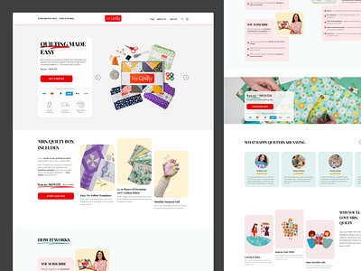 Subscription box website design app design ecommerce landing quilting subscription box ui web design website