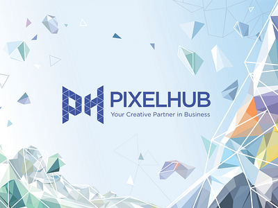 PIXELHUB Brochure Front & Back Cover 2015 back brochure cover crystal design front graphic design illustration low poly particle print triangle