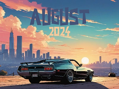 August 2024 2024 2d artwork august branding car challenge cityscape design illustration landscape logo pixel art sky skyline vehicle