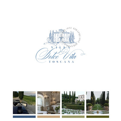 Villa Dolce Vita | Premade Logo airbnb logo italy logo logo design premade logo tuscany villa italy villa logo