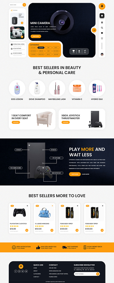 Amazon Redesign Website Design amazon branding css graphic design html5 illustration landing page logo uiux web web design website website design wordpress