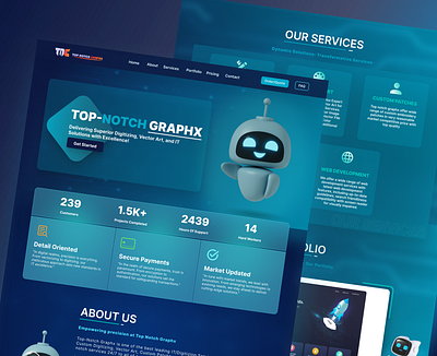 Top-Notch GraphX: Modern Web Design for Digital Services 3d graphics in web design aesthetic web design brand identity design branding design graphic design interactive design modern uxui design typography ui ui design uiux design user centric design user experience design vector web design website prototyping