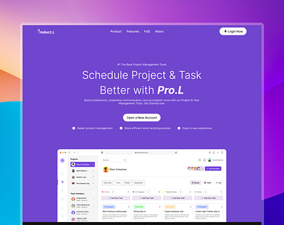 Landing Page | Project Management design