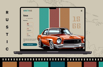 Vintage car booking website branding design graphic design illustration logo ui ux