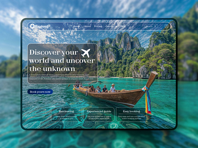 Explorg | Travel Booking Hero section. design figma product design travel ui ui design web design