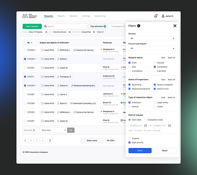 Comprehensive Risk Assessment Platform for Insurance Company insurance minimalist ui ux