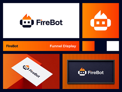 FireBot AI Logo Design ai logo bot logo brand identity branding clean logo fire bot fire logo firebot firebot brand identity firebot logo logo designs modern ai logo modern logo