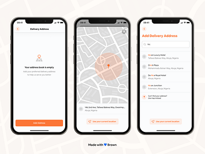 Our Haven - Add Delivery Address Screens add address app design map ui ux