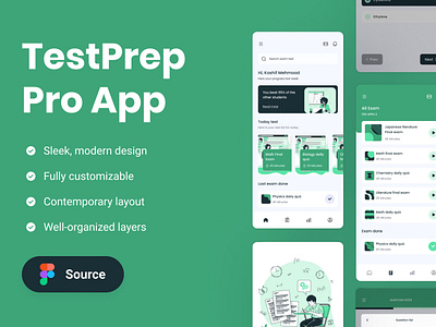 Innovative Exam Preparation App Design: TestPrep Pro case study figma graphic design mobile app case study mobile app design mobile app ui mobile app ux online learning ui ui ux user experience user interface ux