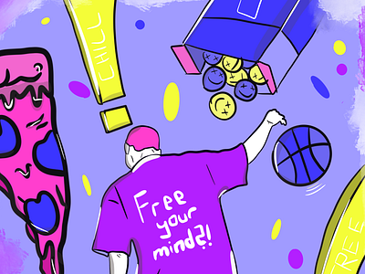 Illustration | Free your mind art artist artwork basketball branding colorful design digital digitalart digitalartist digitaldrawing drawing editorial graphic design illustrate illustration illustrator illustrators popart procreate