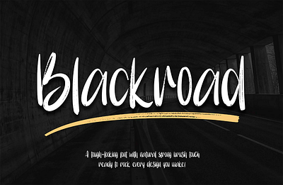 Blackroad is a natural dry brush font design font typography