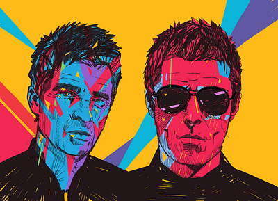 And after all character gallagher illustrated illustration illustrator liam gallagher noel gallagher oasis people portrait portrait illustrated portrait illustration procreate rockstar rockstar illustrated