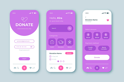 Charity app interface concept app concept graphic design interface uxui