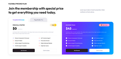 Pricing Table Section design graphic design pricing ui webdesign