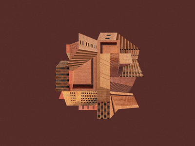 Abstract abstract architecture collage composition illustration photo illustration red brick