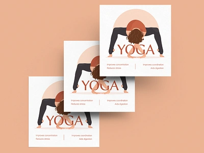 Yoga Woman Advertising Square Poster Flyer advertising business class creative girl gym health center person poster promoting relax relaxation respiratory square stress studio wall woman yoga young