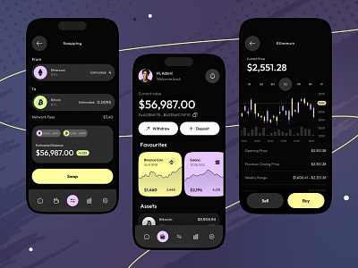 Crypto trading - Mobile app blockchain app crypto app crypto app concept crypto currency crypto payments crypto ui crypto wallet cryptocurrency exchange crypto mobile app trading trading app