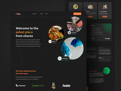 Our Haven Landing Page app food landing page product design ui ux