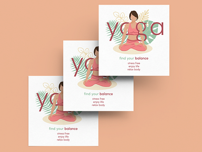 Yoga Woman Advertising Square Poster in Faceless Style advertising business class creative faceless gym health center mrditation person poster promoting relax relaxation respiratory square stress wall woman yoga young