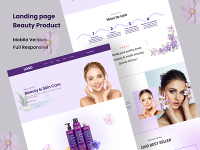 Beauty Product Landing Page beauty product branding design figma graphic design hero section illustration landing page logo photoshop shots ui uiux ux vector web design website