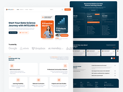 Crafting a Seamless Journey into Data Science: Landing Page UI/U branding clear landing page data science e course graphic design landing page landing page design mockup pricing simple landing page ui ui ux design