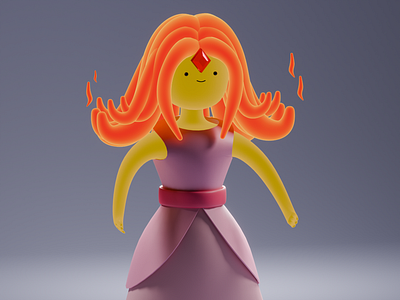 Flame Princess from Adventure Time 3d animation character design graphic design illustration stylized