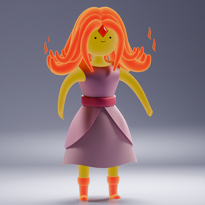 Flame Princess from Adventure Time 3d animation character design graphic design illustration stylized