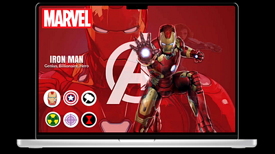 Marvel's Avengers Character Showcase ⚡!! animation avengers black widow captain america graphic design hulk iron man marvel marvel comics thor ui ux design ux