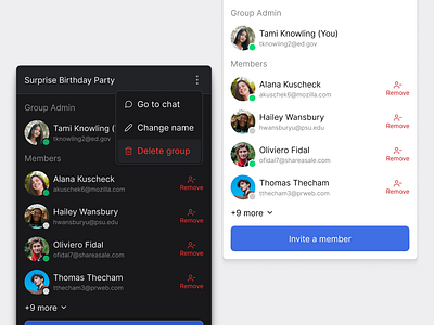 Group Chat Widget branding design digital product product product design ui ui design ux ux design visual design